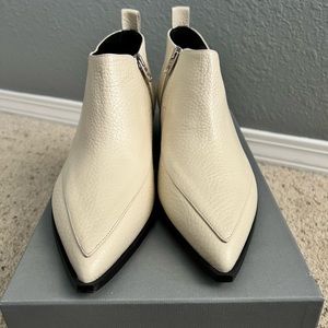 NWT Everlane White Ankle Leather Boots Pointy Toe Size 10 Made in Italy
